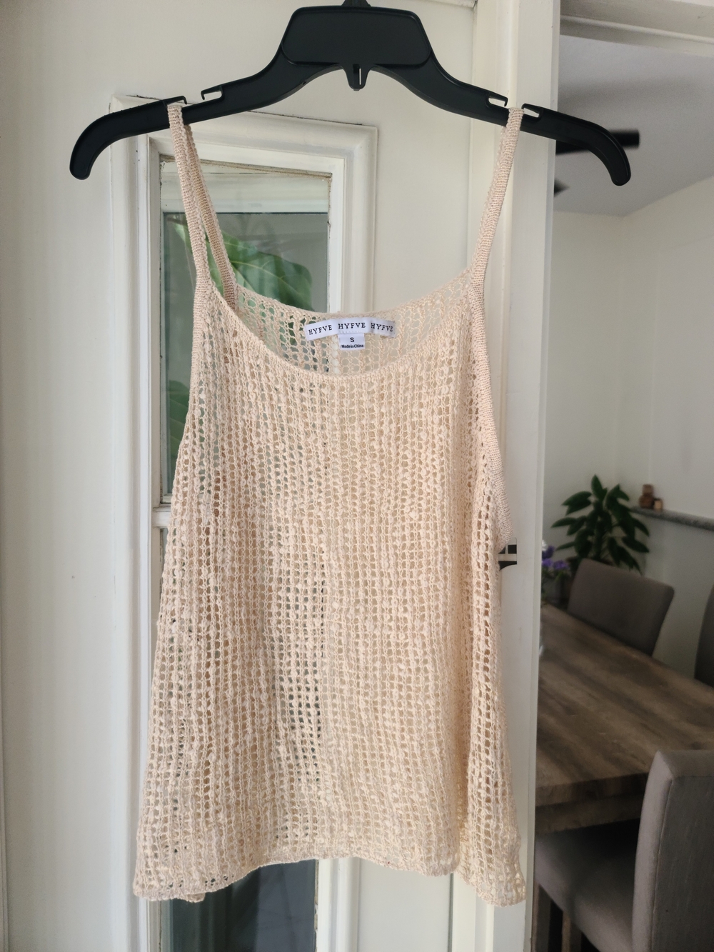 HYFVE Beige Open-Knit Crochet Camisole